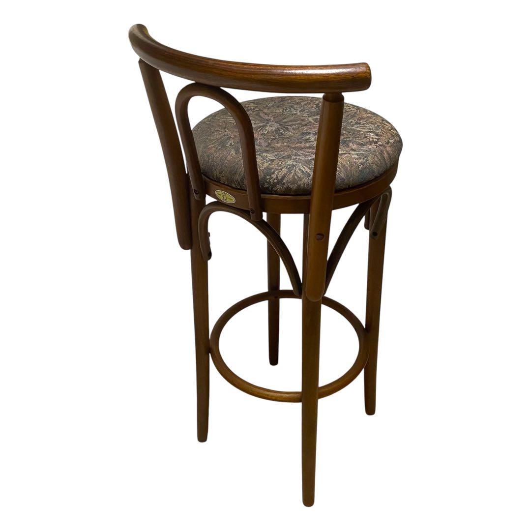 木製 カウンターチェア ハイバースツール 曲木デザイン クッション座面 ②