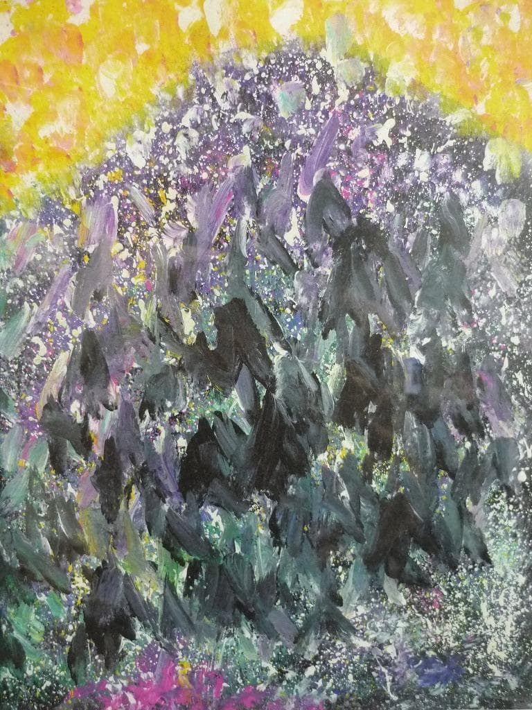 ★版画★深見東州　リトグラフ　和佐谷の白山黄金降る山　箱・黄袋入★F30