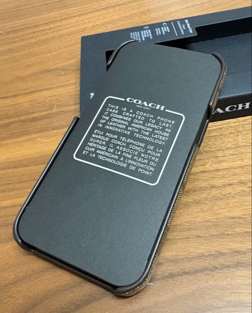 新品 COACH コーチ iPhone15Proケース ハードケース キャンバス