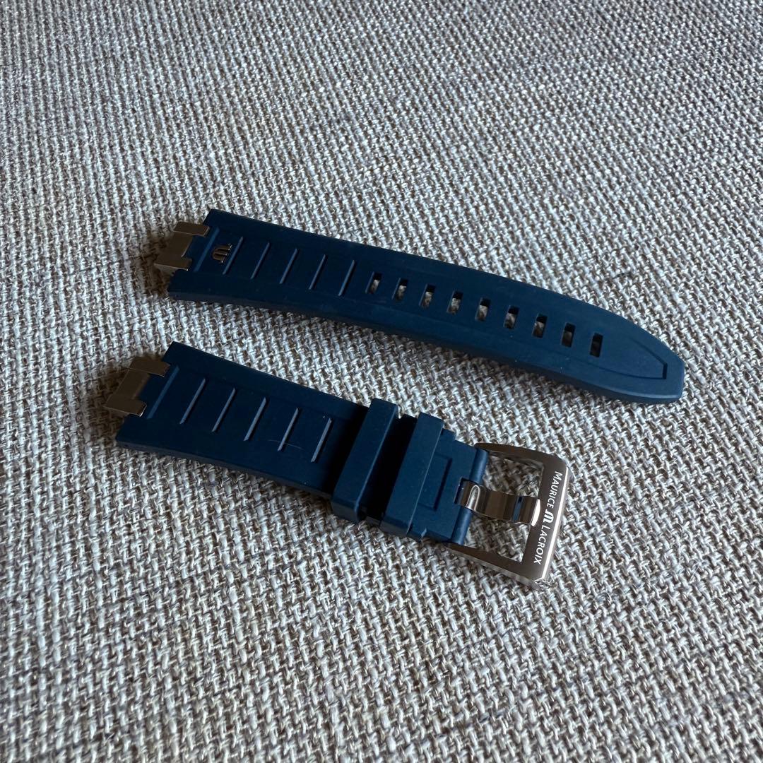 モーリスラクロア アイコン 39mm 純正ラバー ベルト 青 ブルー