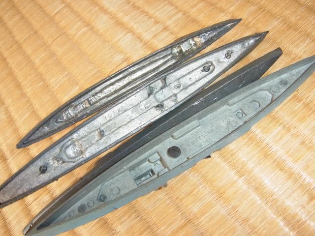 美品 1920年（大正時代）頃 希少 英国製◆メタルシップ（金属製船）軍艦11隻