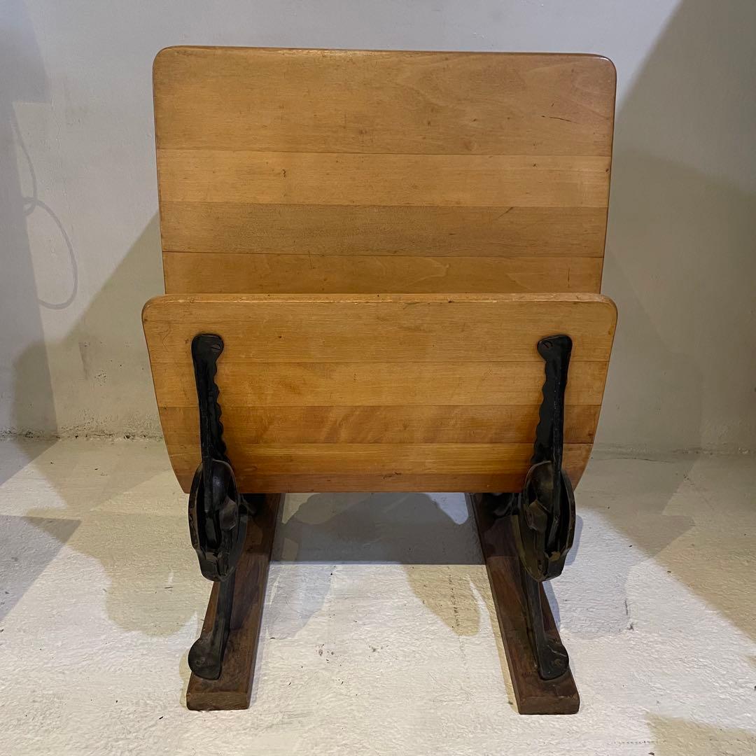 アメリカンヴィンテージスクールデスク&チェア 木製アイアン椅子家具什器インテリア