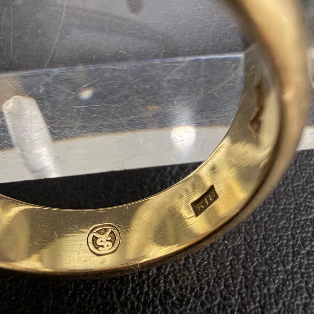 (C010813)K18リング かまぼこ 約11号 18金YG 指輪 造幣局