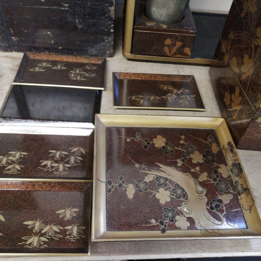 骨董　弁当箱　野点　茶道具　蒔絵　木製　木箱　正月飾り　大名　重箱