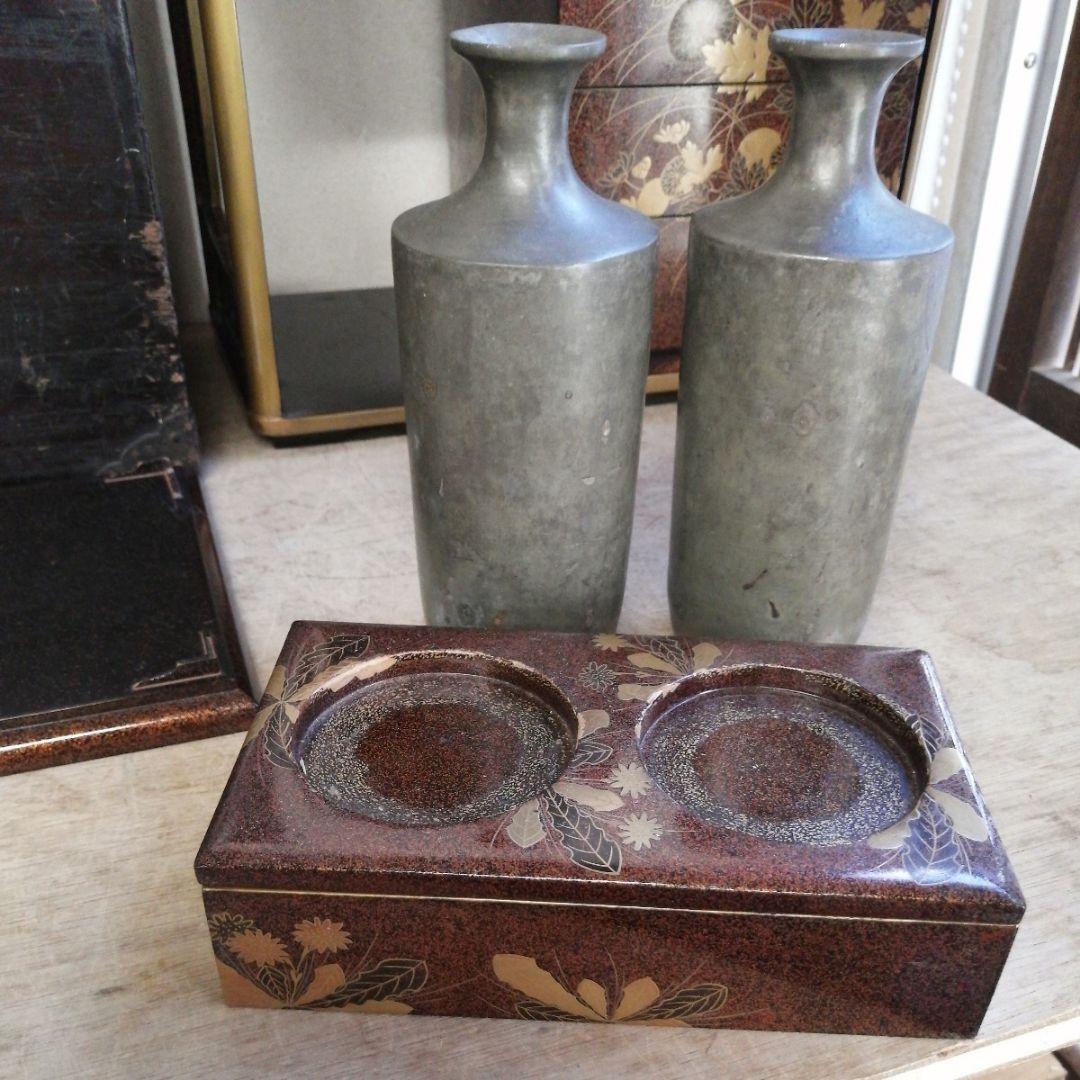 骨董　弁当箱　野点　茶道具　蒔絵　木製　木箱　正月飾り　大名　重箱