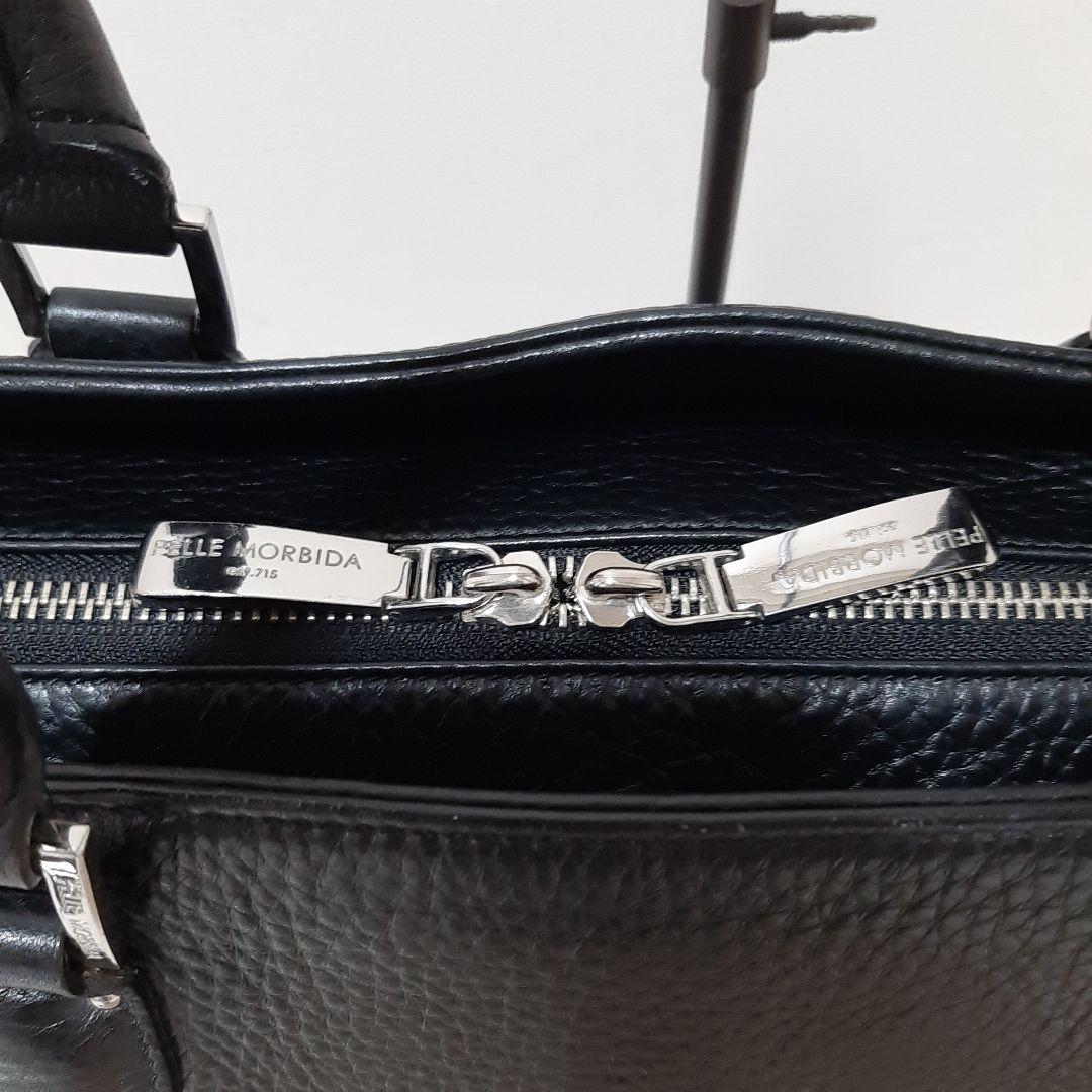 美品　pelle morbida ペッレモルビダ レザー　黒　2way バッグ