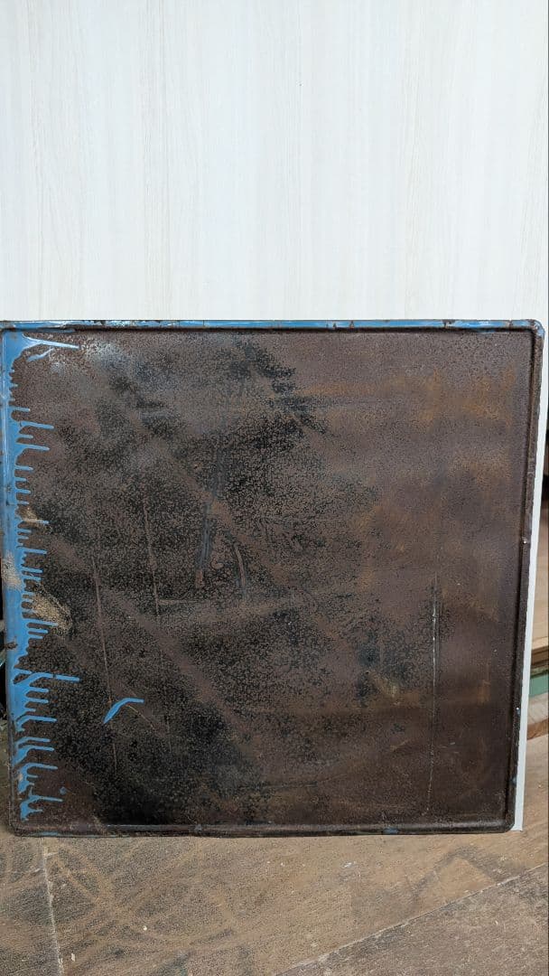 アンティーク看板 青地 赤白グラフィック