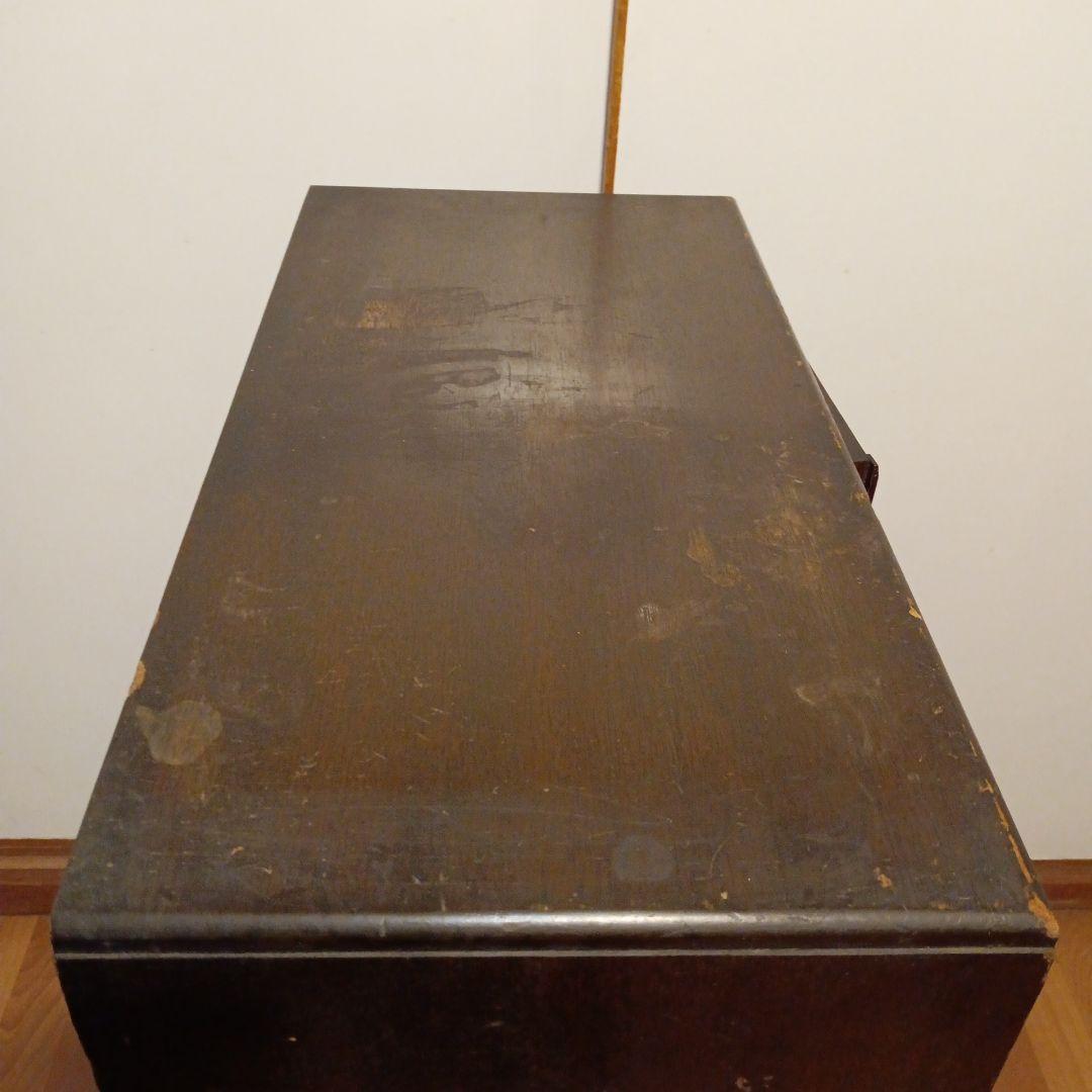 ガラスキャビネット　昭和レトロ　ガラス棚　小引き出し