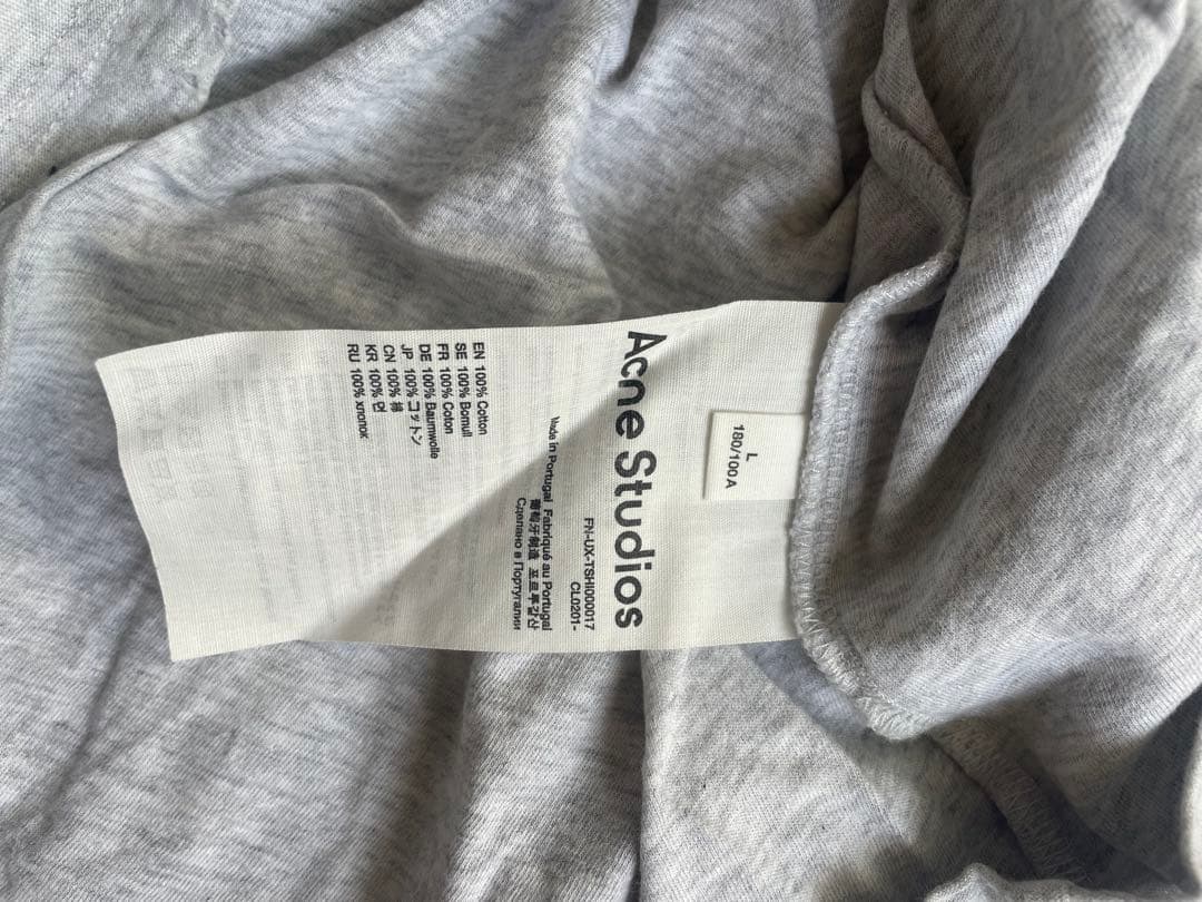 紫*雅様 Acne Studios グレー Tシャツ Lサイズ 1996