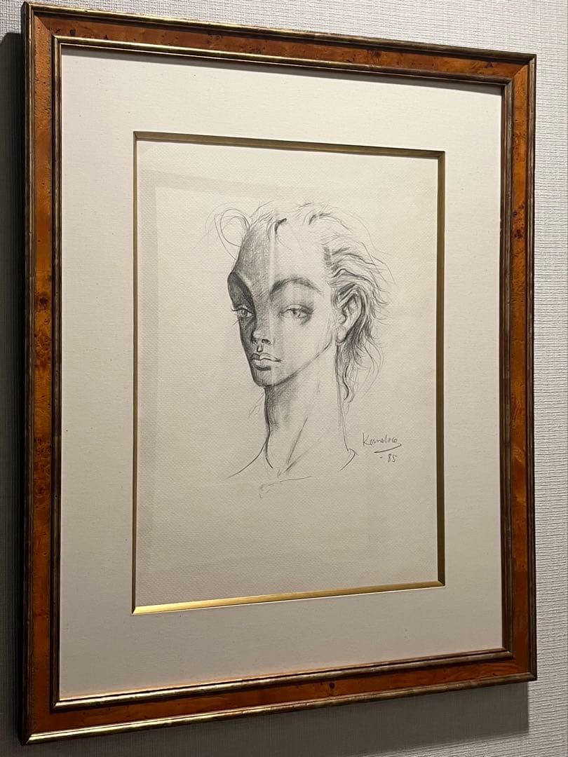 金子國義　ドローイング　青年　1985年