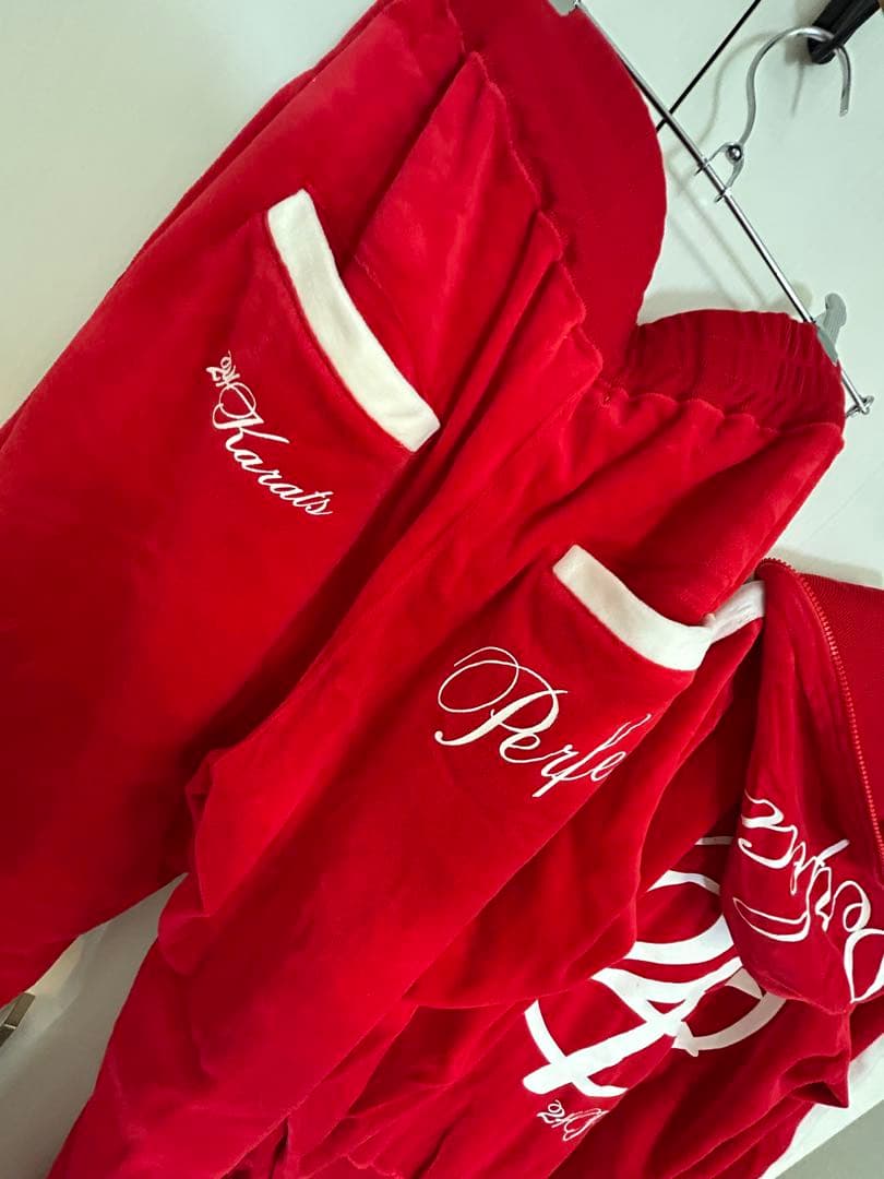 EXILE 24karats ジャージ 赤 セットアップ ベロア Lサイズ