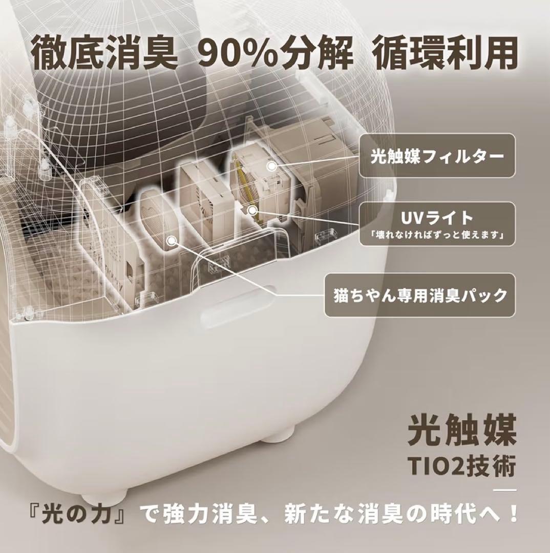 Pety 自動猫用トイレ ブラウンPREMIUM消臭