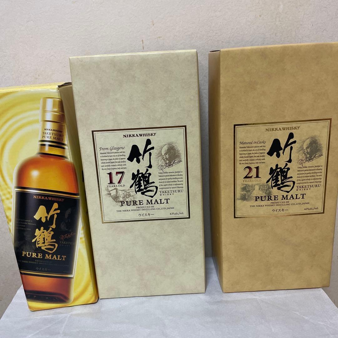 竹鶴ウイスキーピュアモルト普通です 12年17年 21年 4本セット