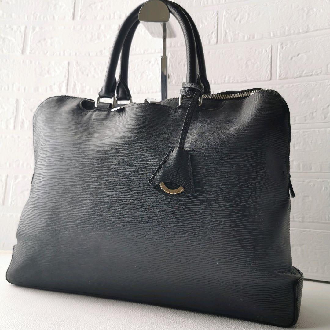 aniary アニアリ ウェーブレザー ビジネスバッグ ブリーフケース 黒