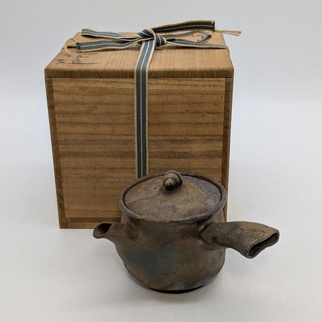 木村春芳 備前焼 手造急須 用心箱 貝摘み 煎茶器 煎茶道具 食器 たたら作り