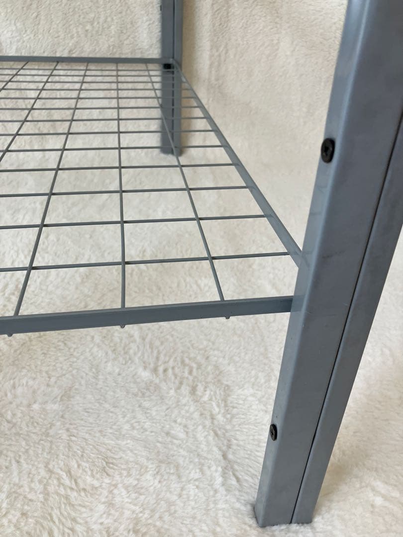 のの　ガラステーブル 昭和 シルバーグレー アイアンフレーム 引き取り可能