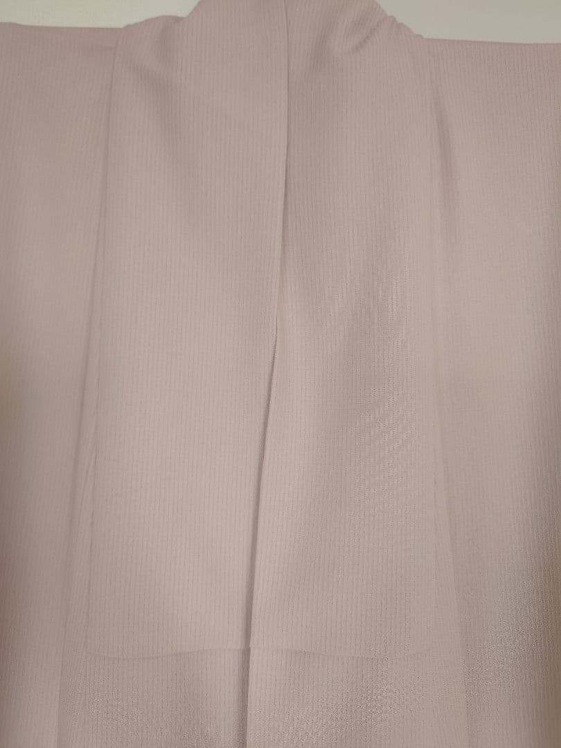 東レシルック 色無地 灰桜　くすみピンク　地紋　紋無し　洗える着物　袷