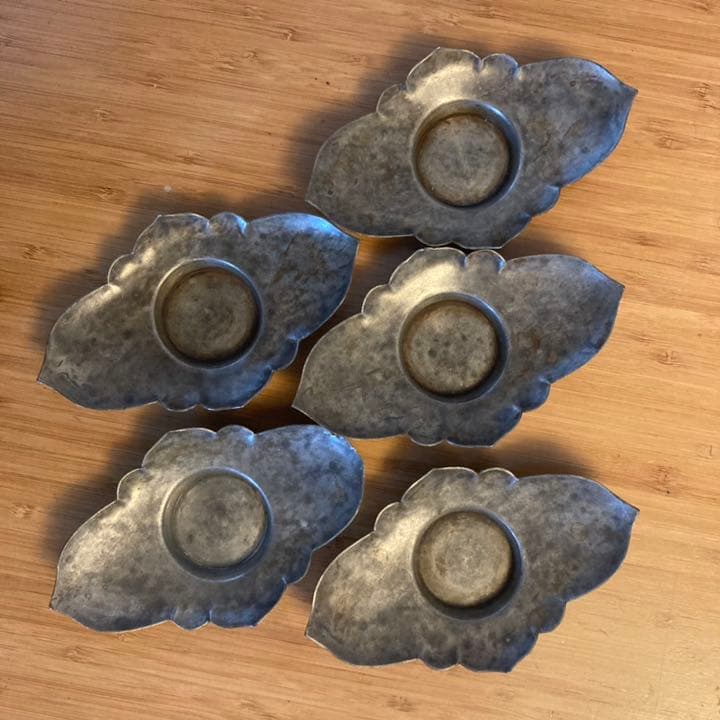 錫　茶托　5客　唐物　煎茶道具