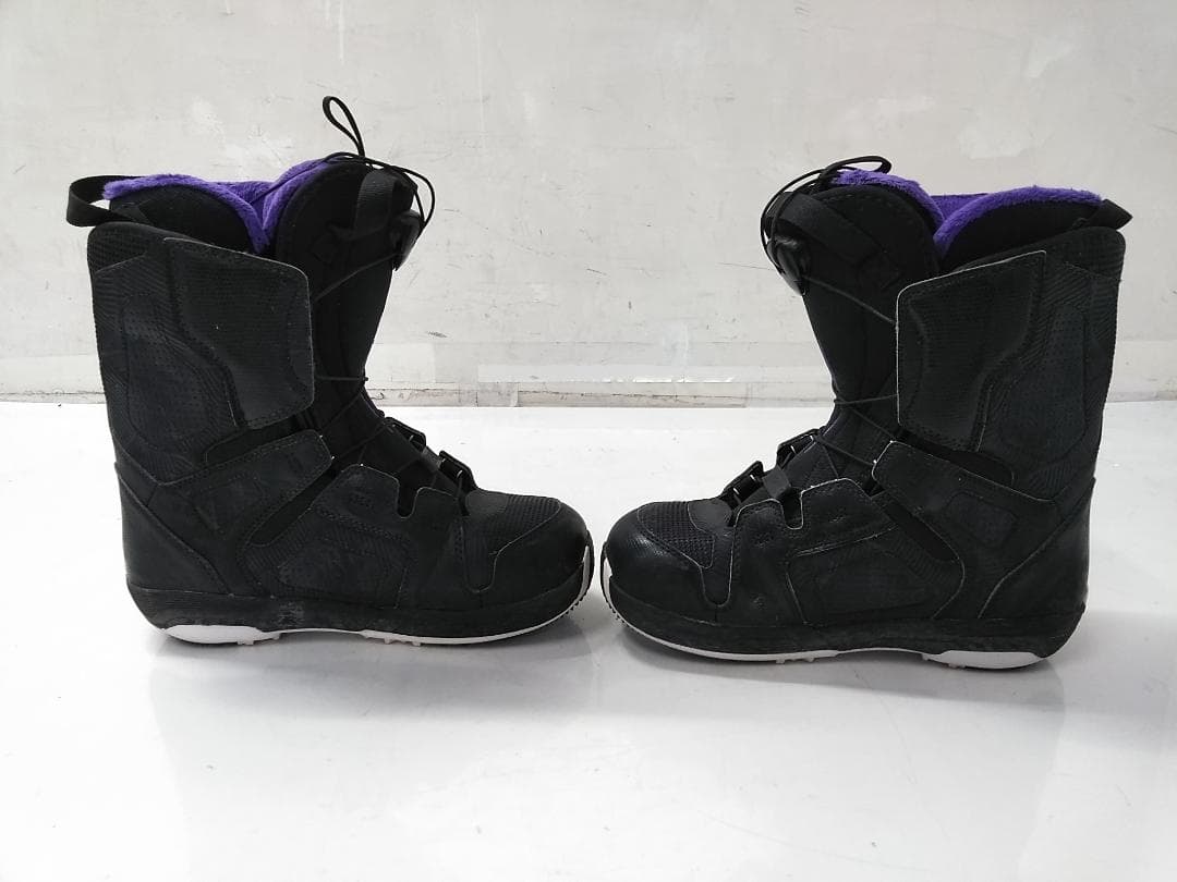 サロモン スノーボードブーツ PEARL 25cm BOA ブラック×パープル◆