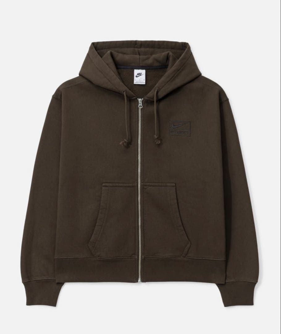 STÜSSY x ナイキ フルジップウォッシュ加工フリースパーカーLサイズ新品