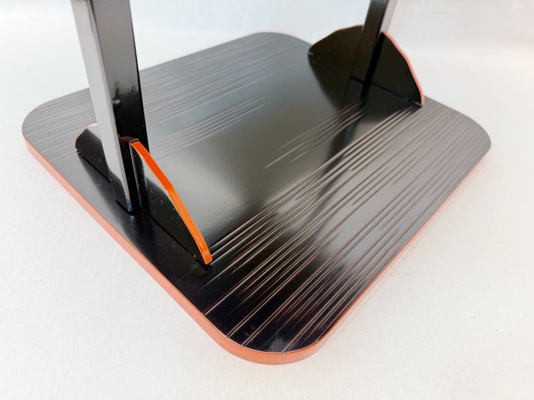 未使用 茶道具 即中斎好 溜塗爪紅 小四方棚 組み立式 紙箱