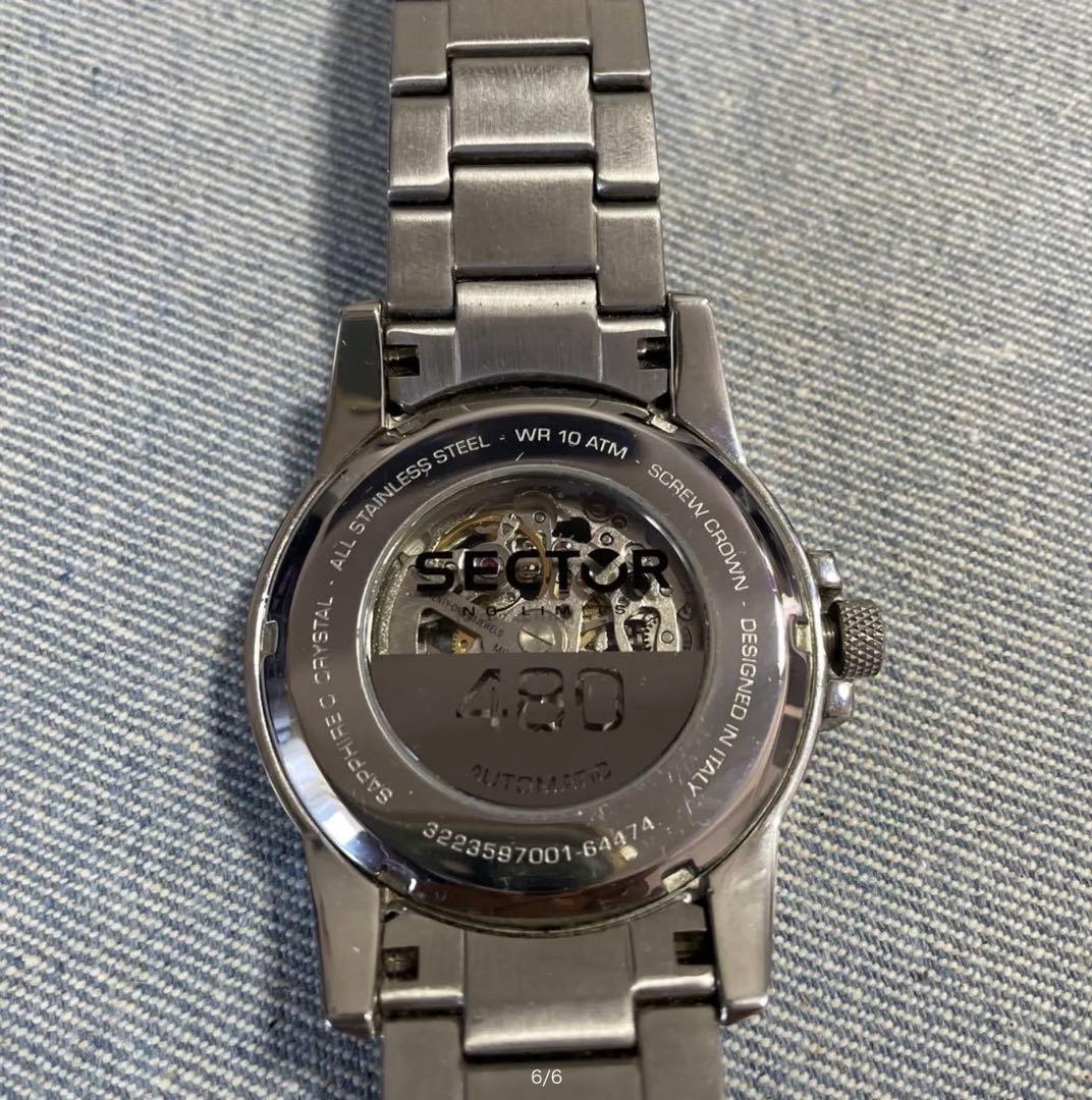 セクター腕時計　スケルトン　自動巻