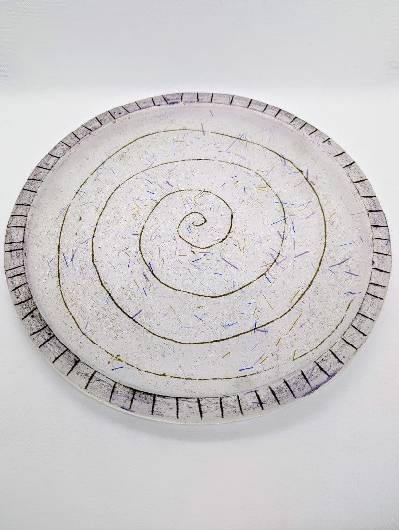 扇田克也　ガラス皿　未使用品