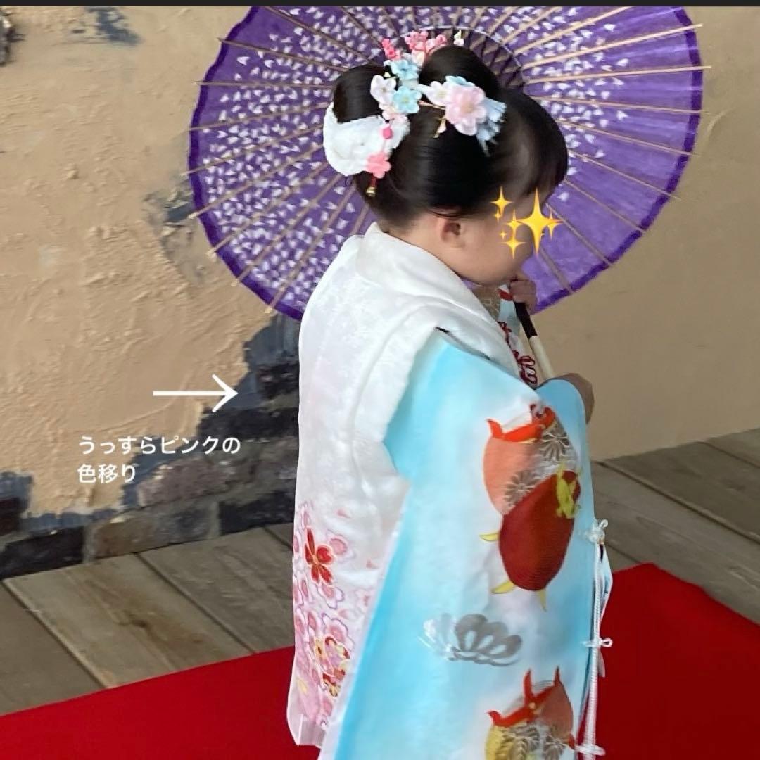 専用　七五三　正絹　被布　日本製　バック　草履　千歳飴袋　4点セット　少々訳あり