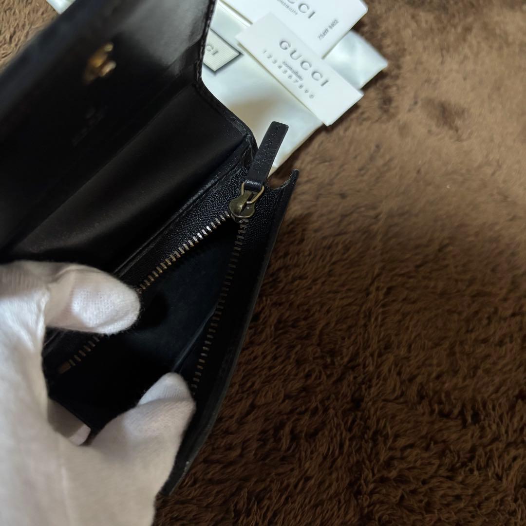 GUCCIマーモント　折りたたみ財布　ブラック