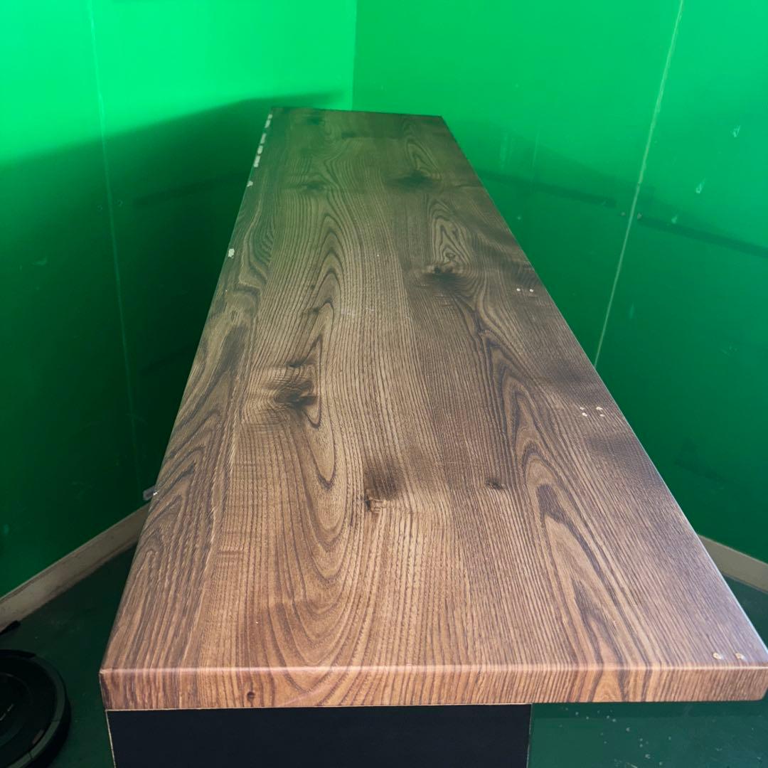 大型オープンラック 黒と木目調