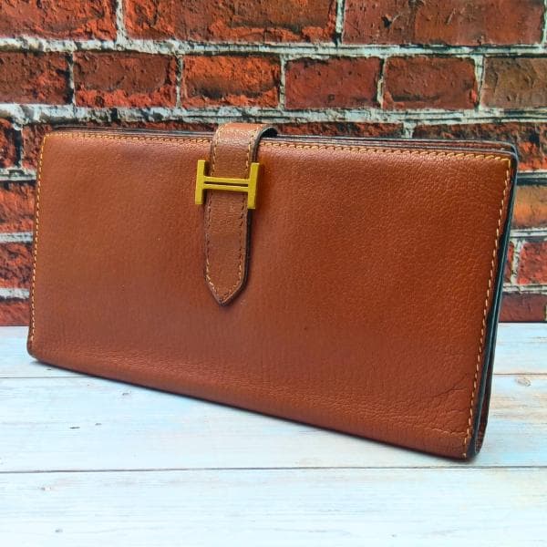 エルメス ベアン 長財布 二つ折り Hロゴ レザー 0056