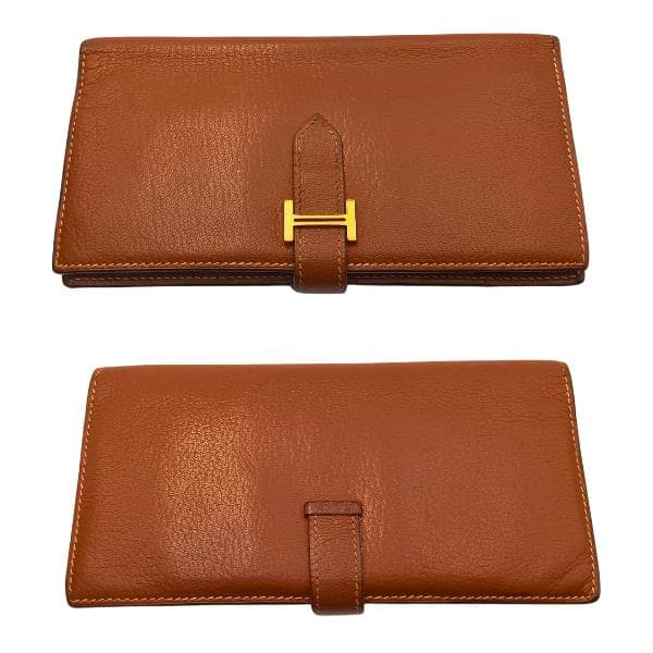 エルメス ベアン 長財布 二つ折り Hロゴ レザー 0056