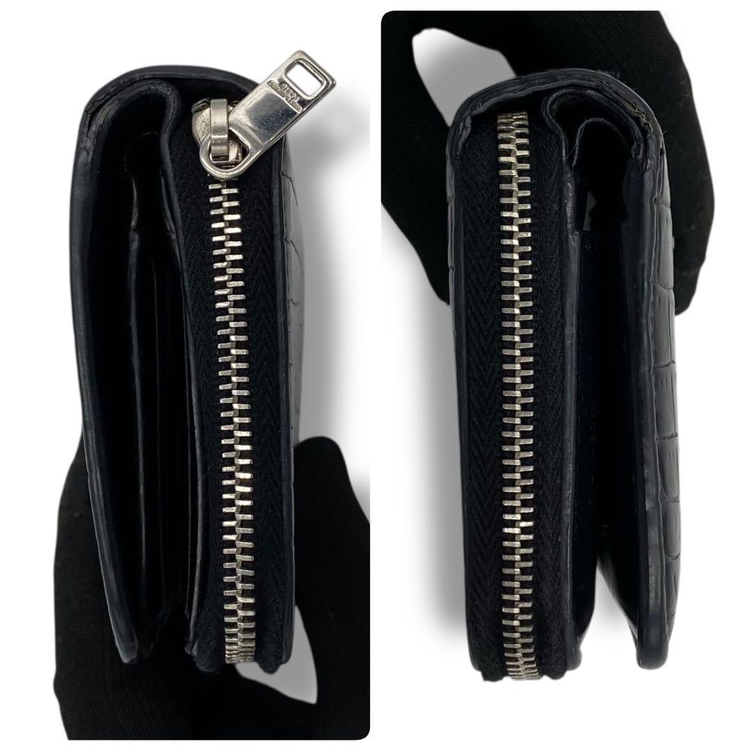 美品 サンローラン YSL カサンドラ レザー 財布 折財布 ウォレット 型押し