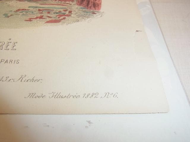 1882年 銅版画◆フランス ファッション誌『ラ・モード・イリュストレ』No.6
