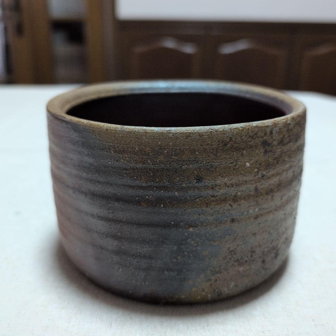 茶道具　建水　備前焼　陶峰造　陶印「カ」共箱入