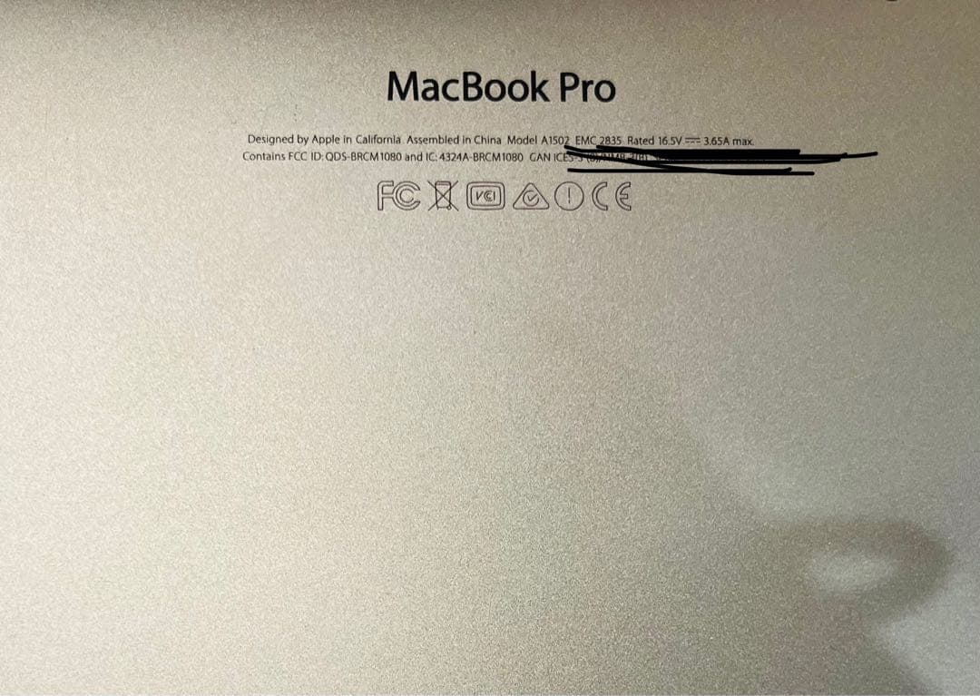 MacBook Pro 2015 8GB Retina｜箱・純正充電器｜動作良好