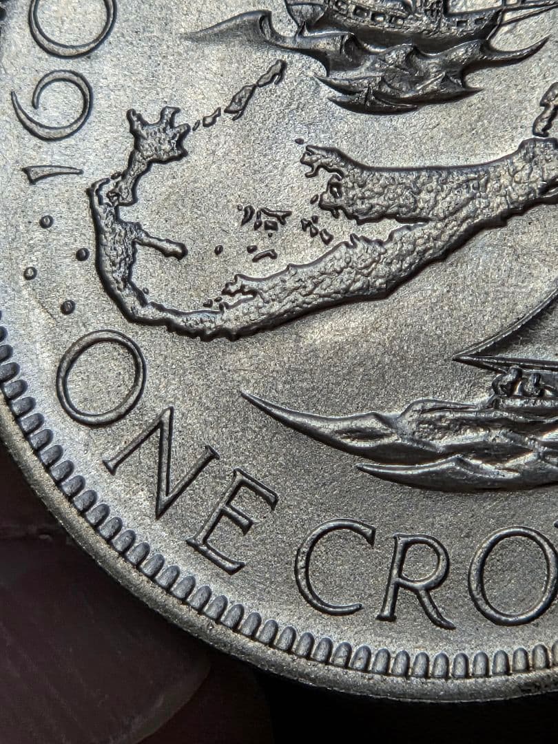 英領バーミューダ　エリザベス2世　発見350周年記念　1 クラウン銀貨　1959