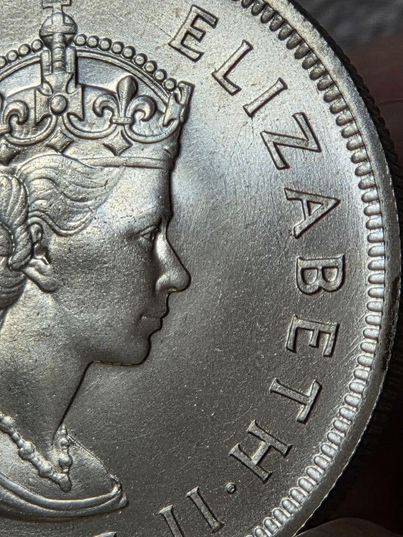 英領バーミューダ　エリザベス2世　発見350周年記念　1 クラウン銀貨　1959