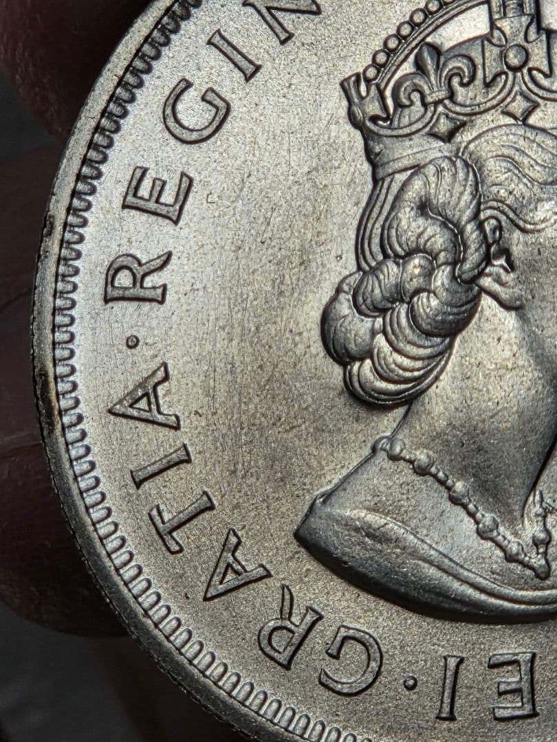 英領バーミューダ　エリザベス2世　発見350周年記念　1 クラウン銀貨　1959