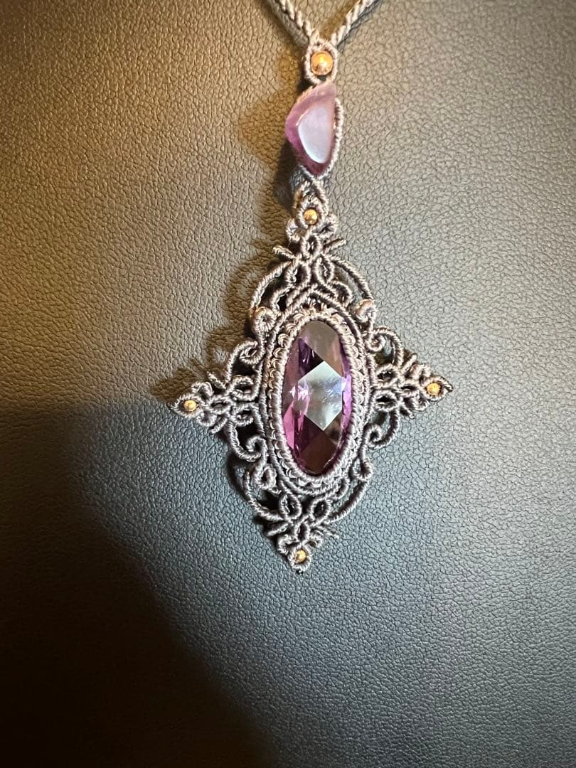 【handmade_Luna】マクラメ× アメシスト ネックレス【2点セット】