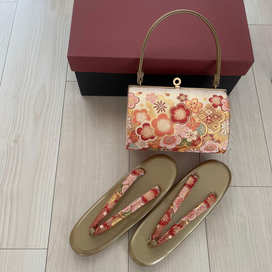 和風バッグと下駄のセット Lサイズ