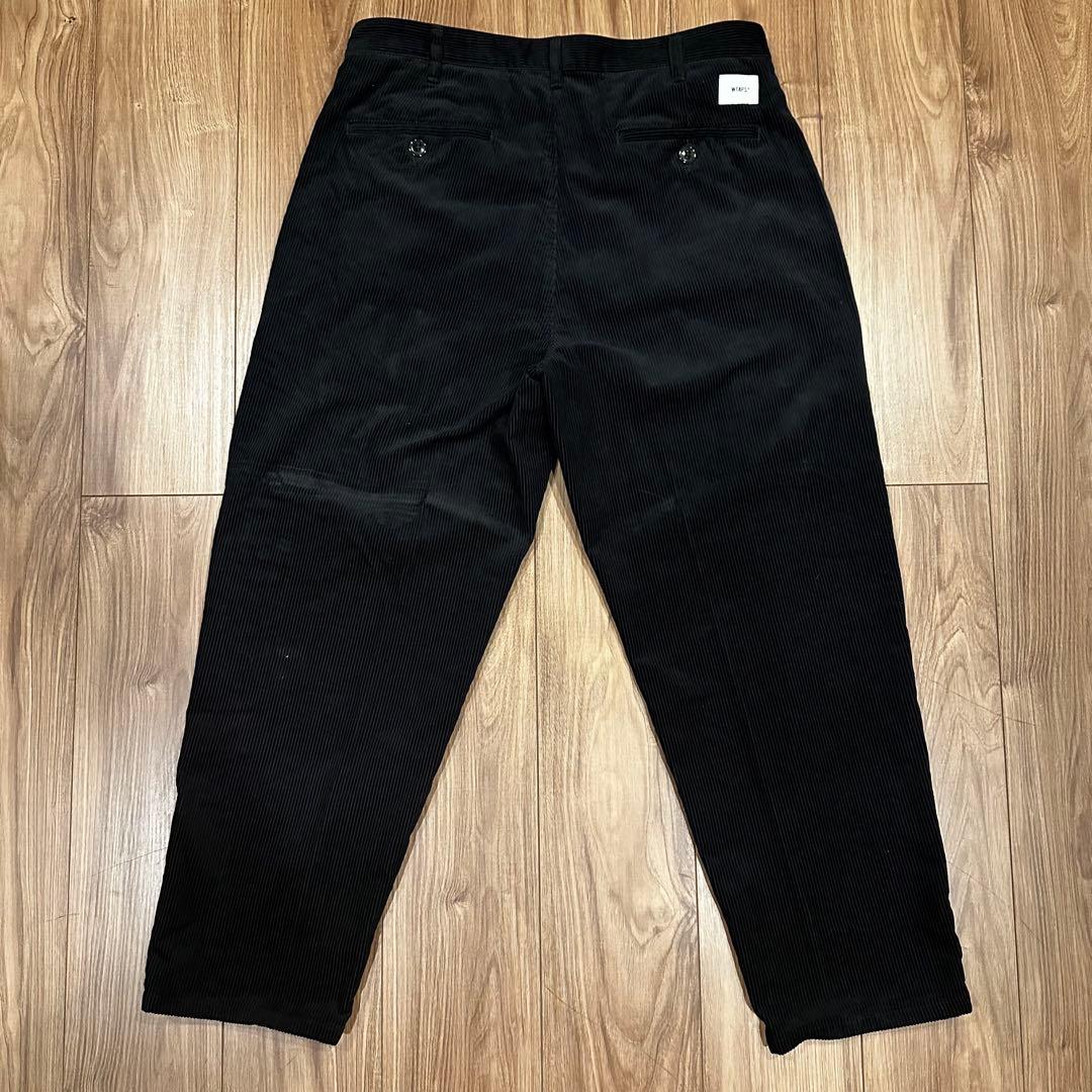 ザク様 WTAPS コーデュロイ テーパードパンツ 03 ブラック 2024AW