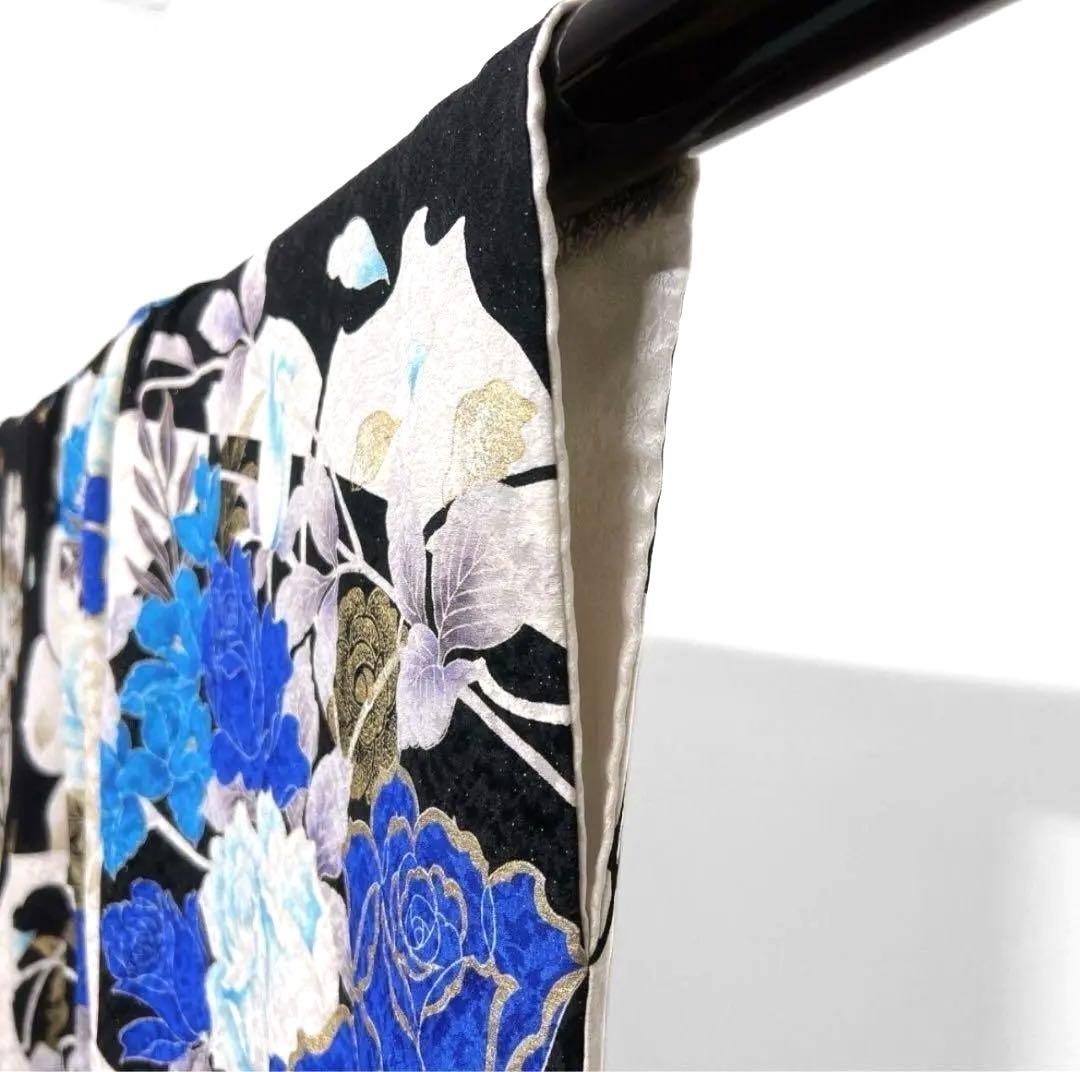 刺繍 金彩 銀通し 薔薇 振袖 着物 013a p