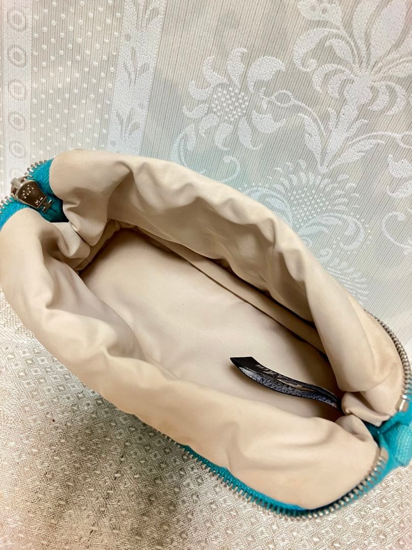 エルメス　ボリード　ポーチ　ブルー