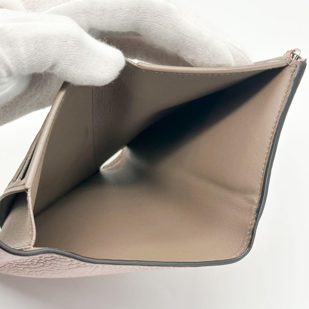 ポルトフォイユ カプシーヌ コンパクト 三つ折り ピンク トリヨン