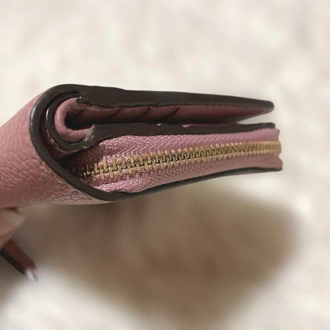 【即発送】美品　トリーバーチ　二つ折り　財布　マックグロー　ピンク　レザー