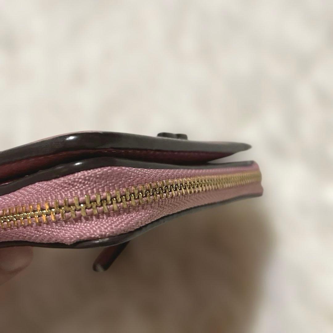 【即発送】美品　トリーバーチ　二つ折り　財布　マックグロー　ピンク　レザー