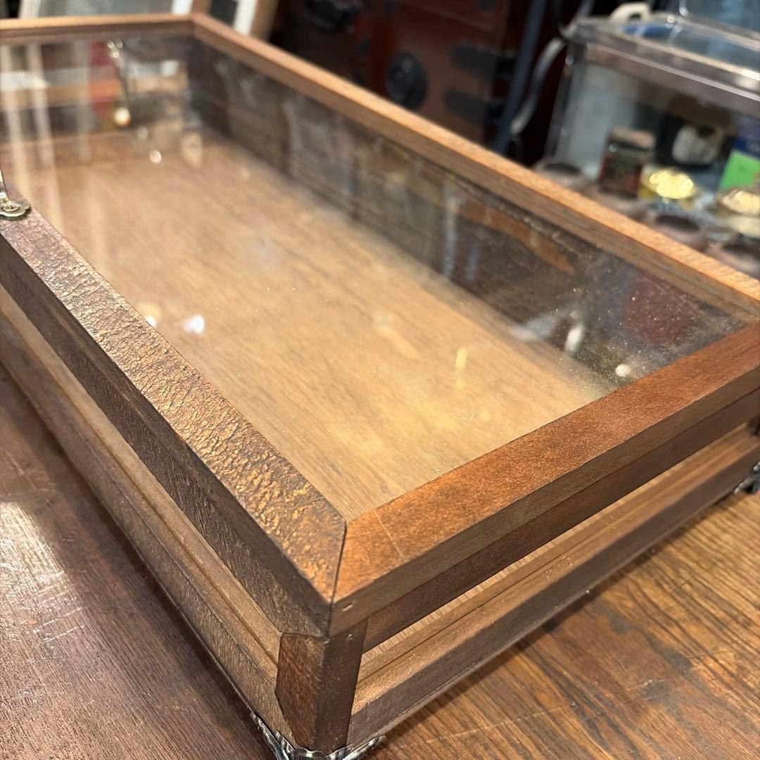 横長4面木製ガラスケース