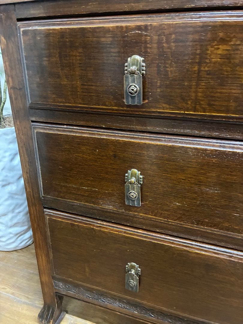 管421☆イギリス製☆ロイズアンティークス☆3段チェスト