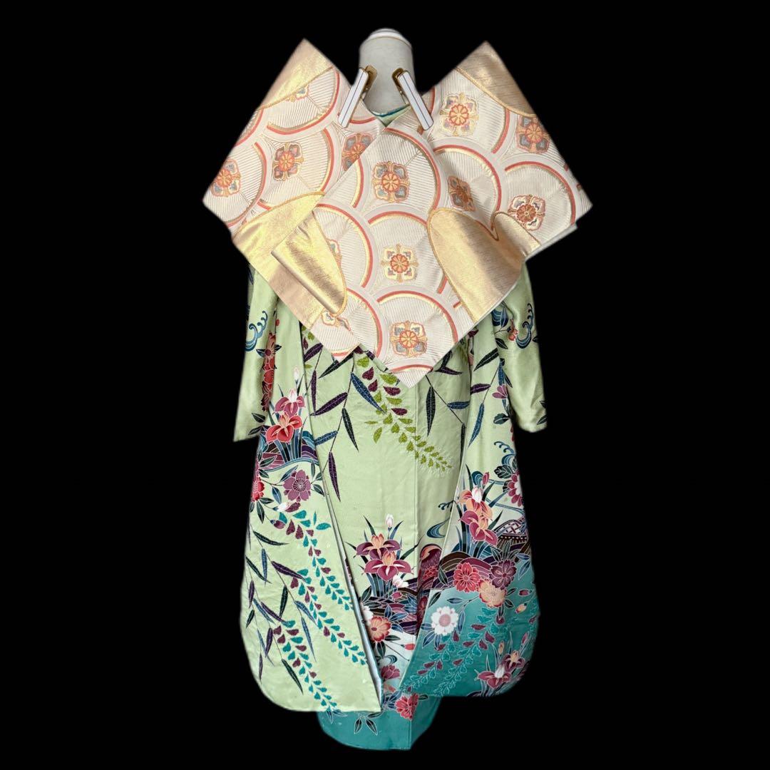 未使用品　振袖フルセット　トールサイズ　新品長襦袢　グリーン　161〜176cm